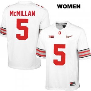 Women's NCAA Ohio State Buckeyes Raekwon McMillan #5 College Stitched Diamond Quest Authentic Nike White Football Jersey YC20J70VY